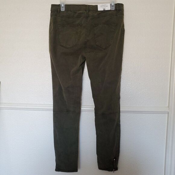 Zara Womara  The Cycler Pants in Dark Khaki Slim Fit Skinny Leg Mid-Rise Size 10 - Picture 16 of 16